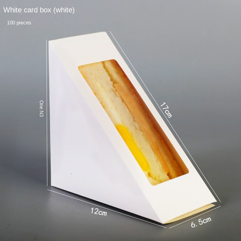 100 stücke Sandwich Kasten Dreieck Tasche Einweg Transparente Haushalts Mittagessen: 004
