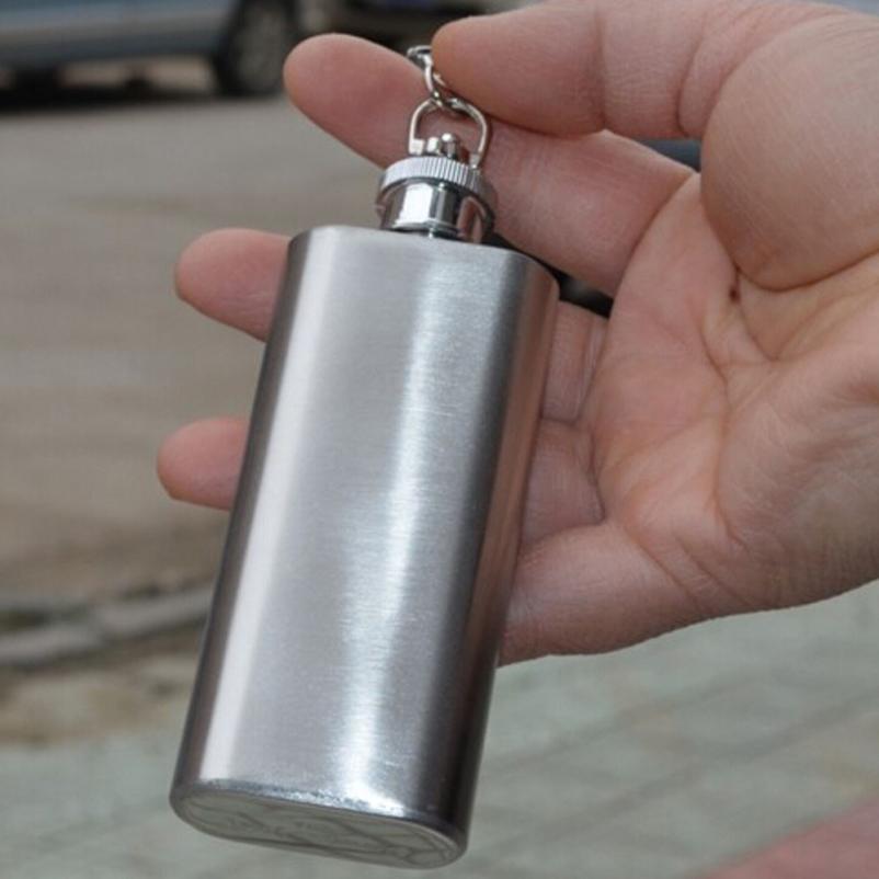 1 Pc Heupfles 2Oz Mini Rvs Heupfles Alcohol Flagon Met Sleutelhanger