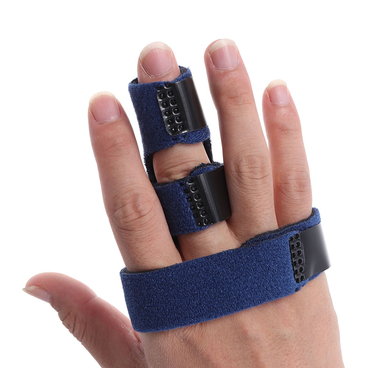 Trigger Finger Extension Spalk Verstelbare Bevestiging Riem Hand Ondersteuning (Blauw)