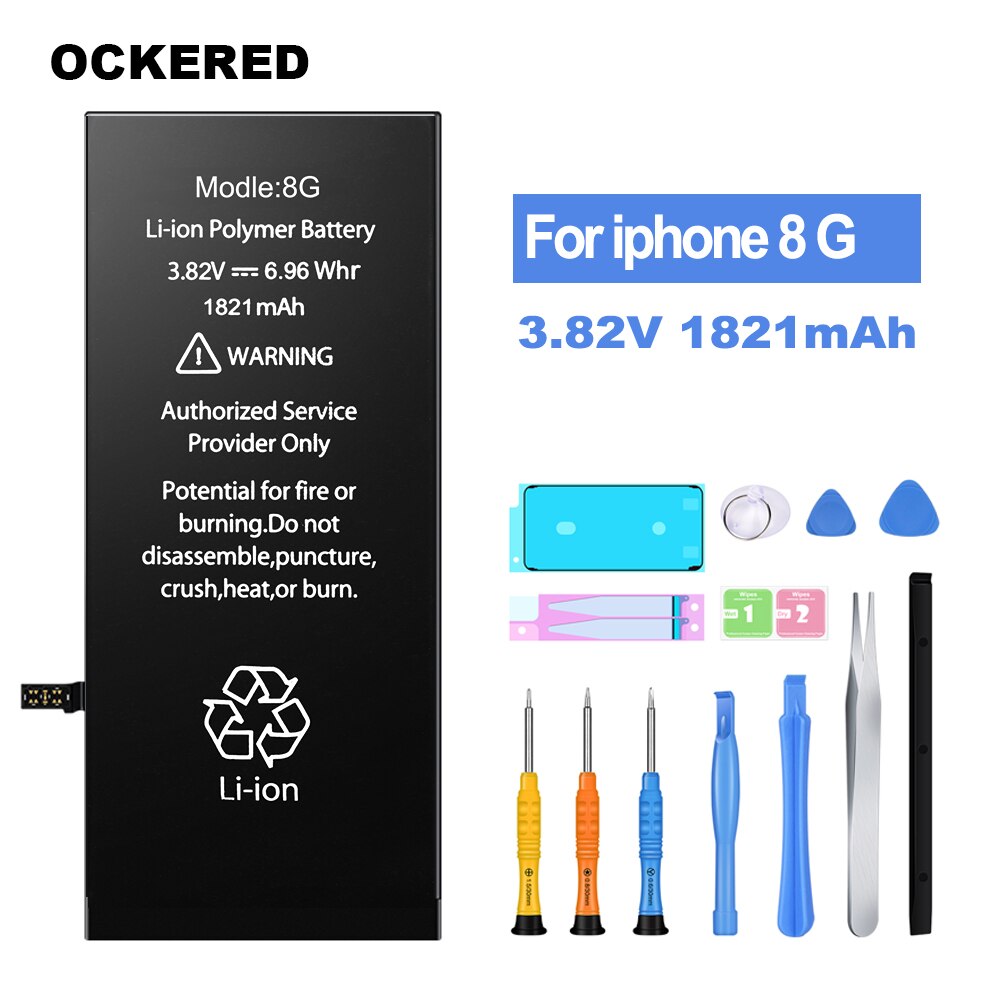 Ockered Batterie Für iPhone 6 6s 5s SE Original Kapazität Bateria Ersatz Batterie Für iPhone 7 8 6SP plus Mit Kostenlose Tools: for iphone8 1821mAh