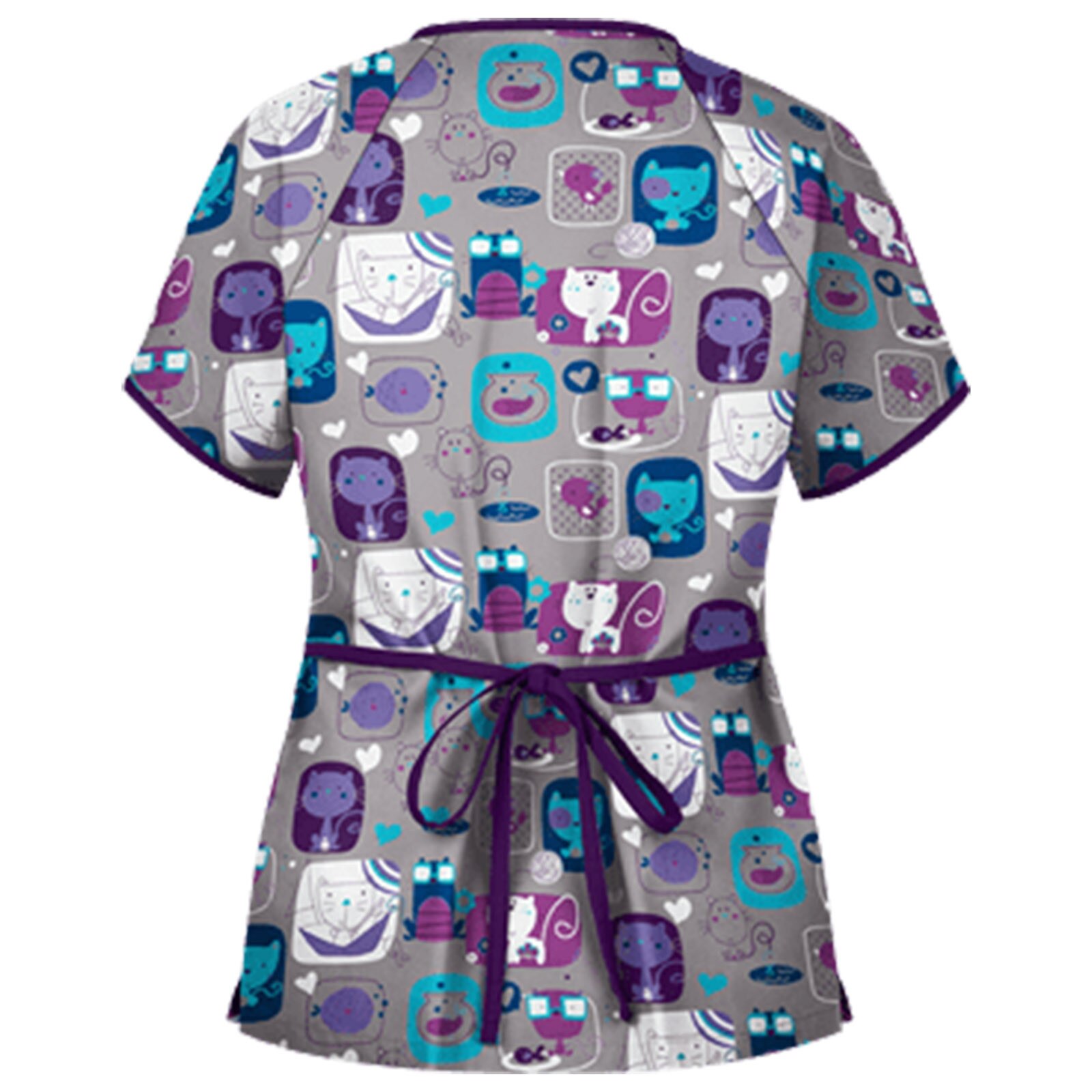 Monos trabajo de peluquería para mujer, uniforme de manicurista con estampado animal, Blusa de manga corta con cuello en V