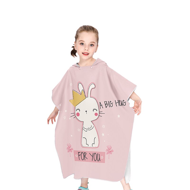 Kitten Kind Strand Veranderende Poncho Cartoon Meisjes Seaside Zonnebrandcrème Strand Gewaad Microfiber Snel Droog Hooded Handdoek Dieren Gedrukt: 22B
