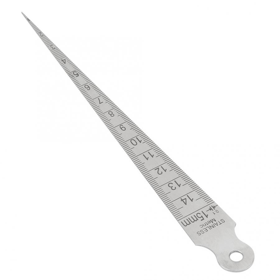 1pcs 0-15mm Stainless Steel Wedge Welding Taper Feeler Gauge Ruler Hole Inspection Tool