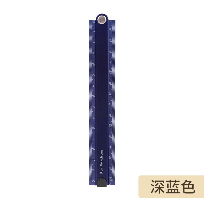 KOKUYO 90 degree Aluminum Alloy Metal Foldable Ruler 15cm-30cm Folding Simple Stationery Urban Monochrome WSG-CLUW30: 1pc Dark Blue