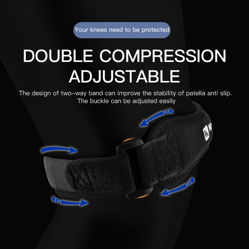 1 pièce genou tendon rotulien genouillère sangle orthèse réglable Absorption des chocs Compression genouillère manchon pour basket-ball
