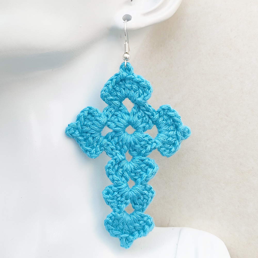 Orecchini con croci tutto'uncinetto per donna Accessori fatti a mano Gioielli Articoli essenziali per le vacanze quotidiane