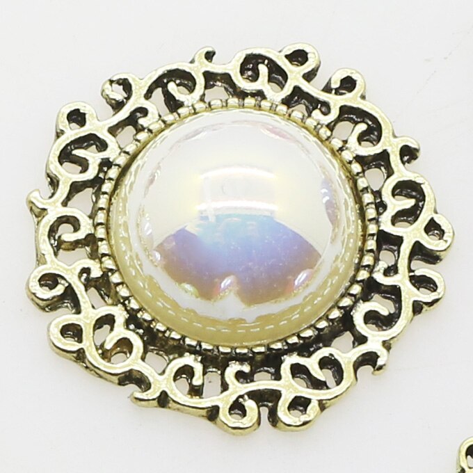 20mm (inner) Metal buttons 10pcs Shiny Pearl button For clothing Accessories wedding decorative handmade crafts buttons: Antique Copper