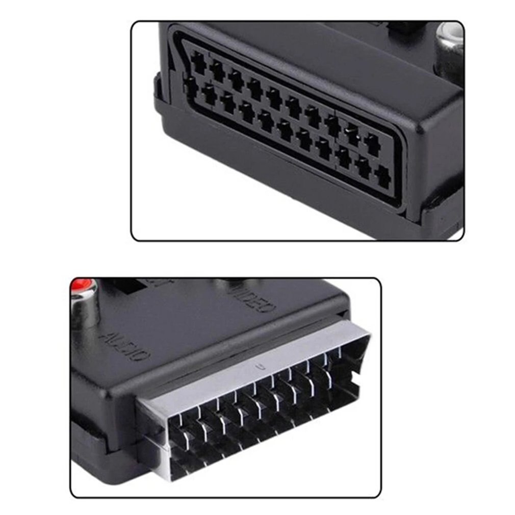Scart RGB Männlich zu Weiblich-Video 3 RCA Audio- AV TV Stecker Adapter SCART Buchse Konverter Stecker