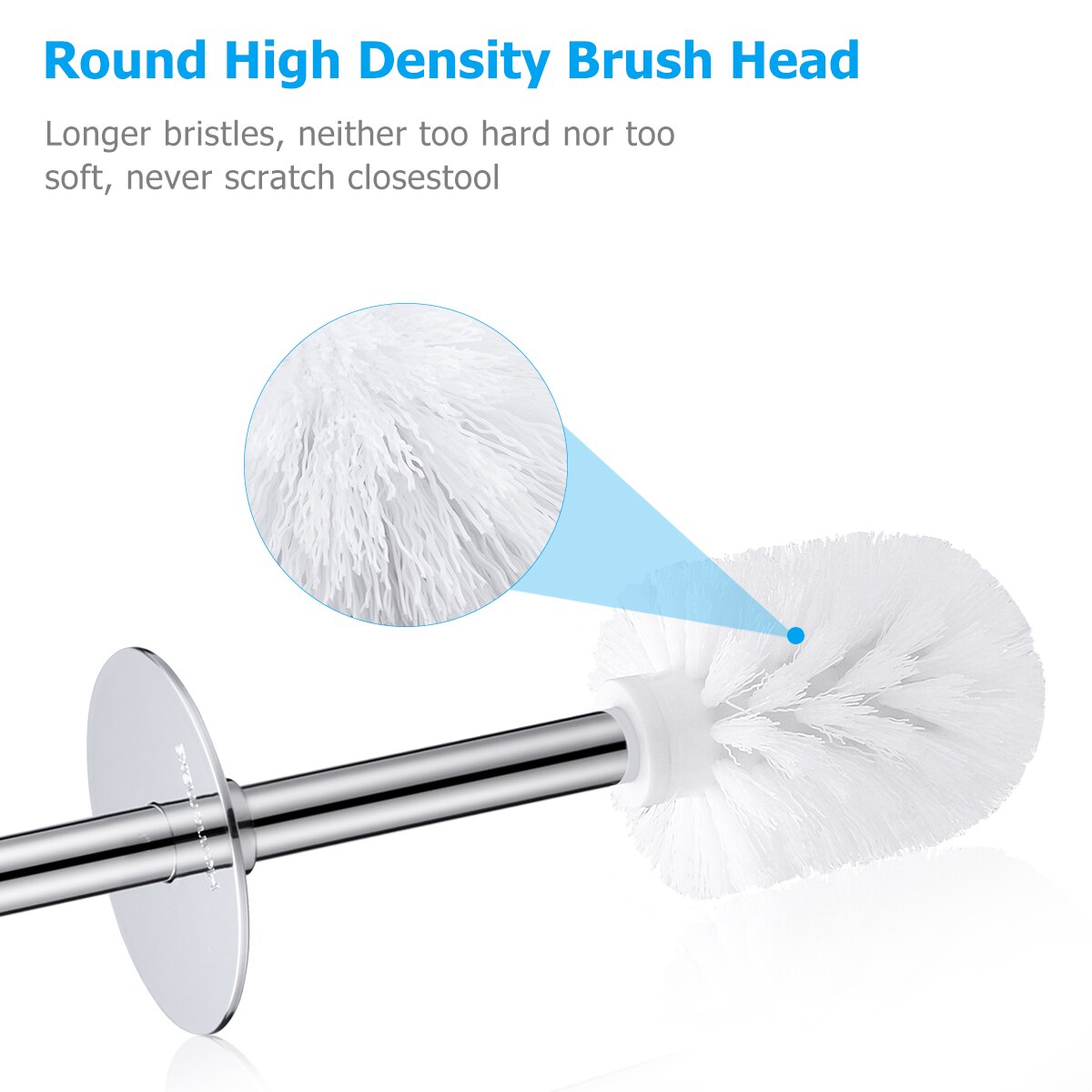Toilet Brush and Holder Set Good Grip Compact Modern Toilet Bowl Cleaner Brush Set for Bathroom (White)