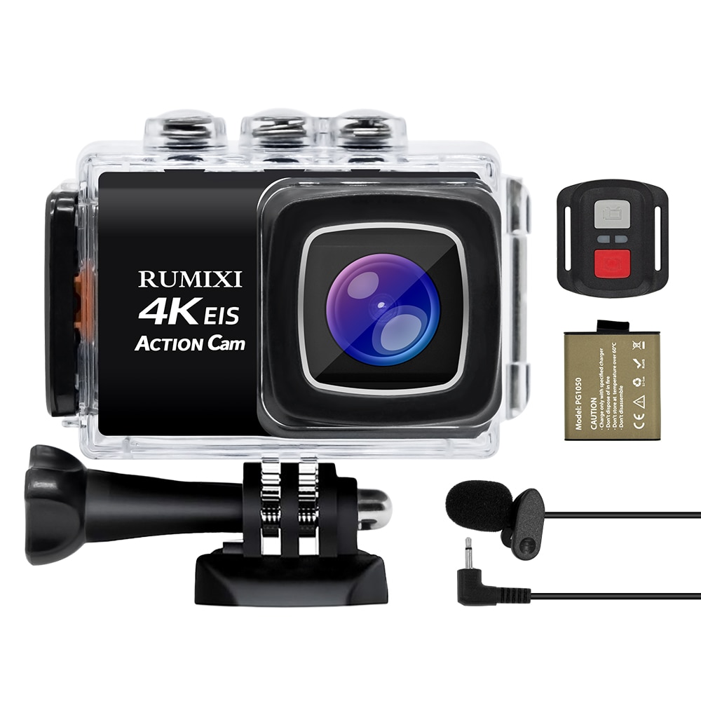 Action Camera 4 K/30fps With EIS Function External Mic WiFi 170D Underwater Waterproof 30M Video Record Remote control Sport Cam