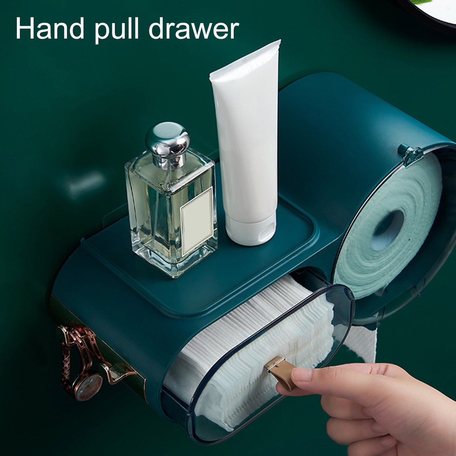 Bathroom Shelf Shower Caddy Organizer Wall Mount Shampoo Rack No Drilling Bathroom Accessories Paper Storage Box Kitchen Storag