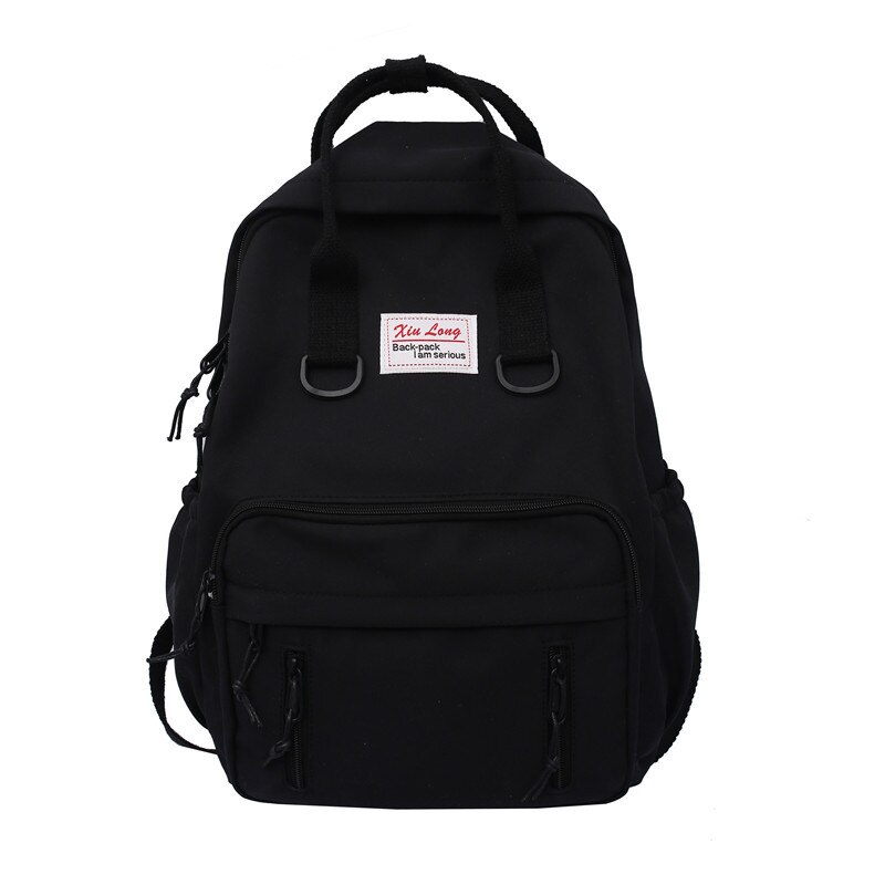 Novo kawaii estudante bookbag colorido mochila feminina à prova dwaterproof água para meninas adolescentes saco de escola: Black