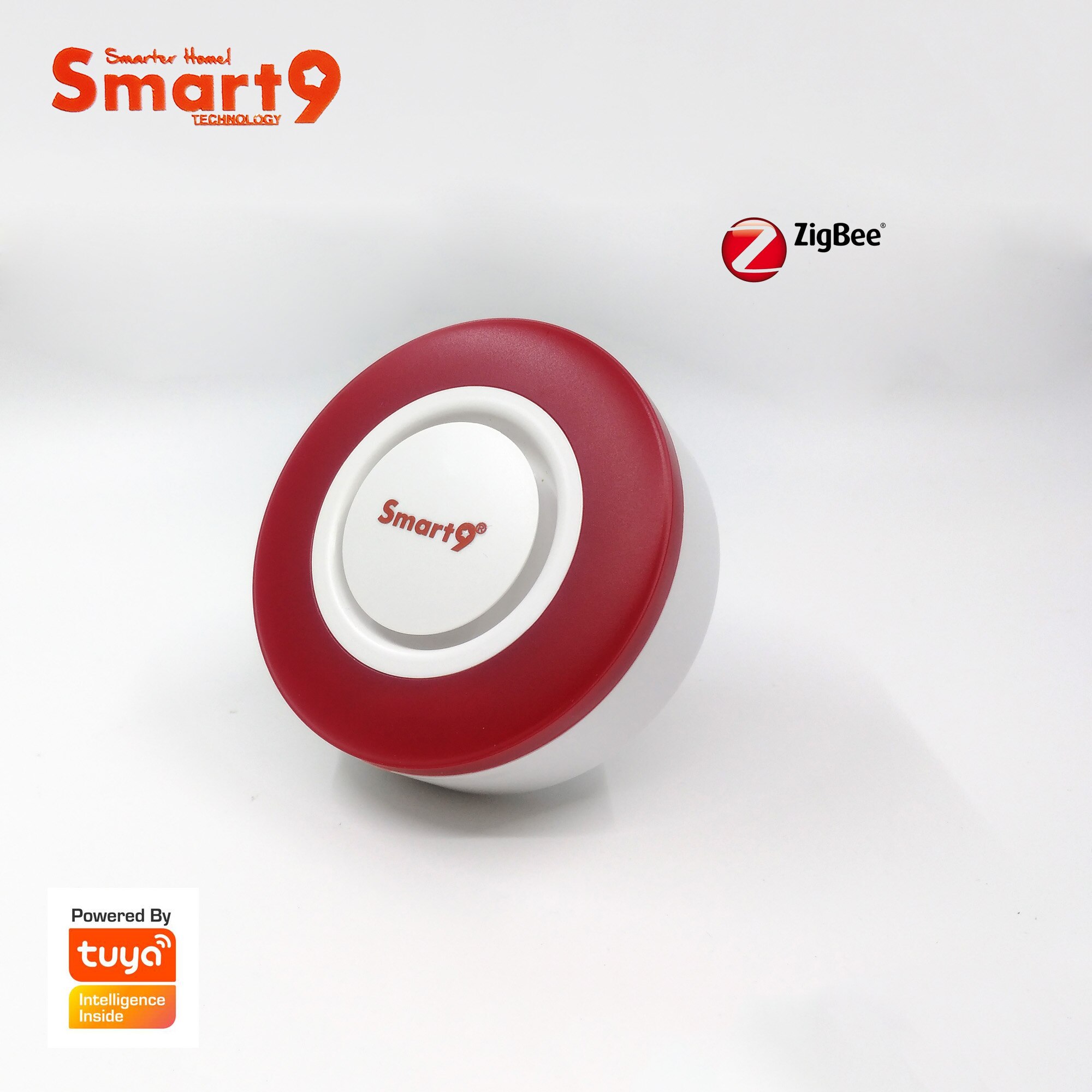 Alarma ZigBee Hooter Smart9 que funciona con TuYa ZigBee Hub, sirena inteligente con sonido y luz de Flash automatización por Smart Life App