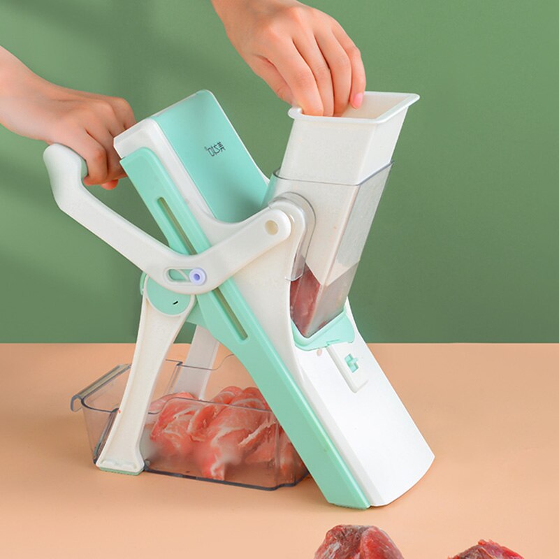 5 in 1 Vegetable Cutter Mandoline Slicer Manual Food Chopper Fruit Potato Cucumber Carrot Meat Slicer Shredder Ninja Safe Slice