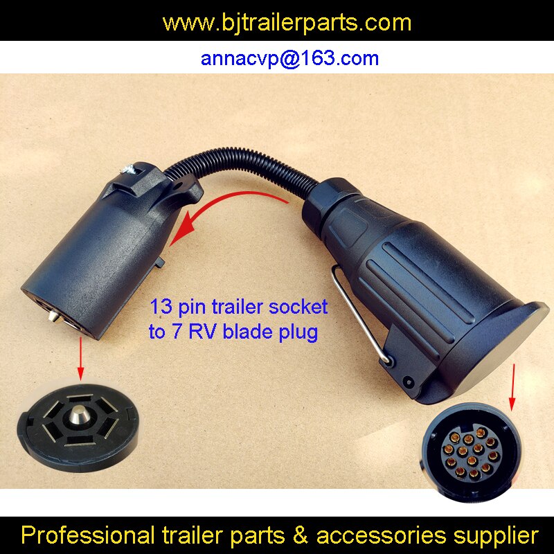CVP trailer plug adapter 13 pin trailer socket to 7 pin RV blade plug connector plug trailer boat truck trailer parts