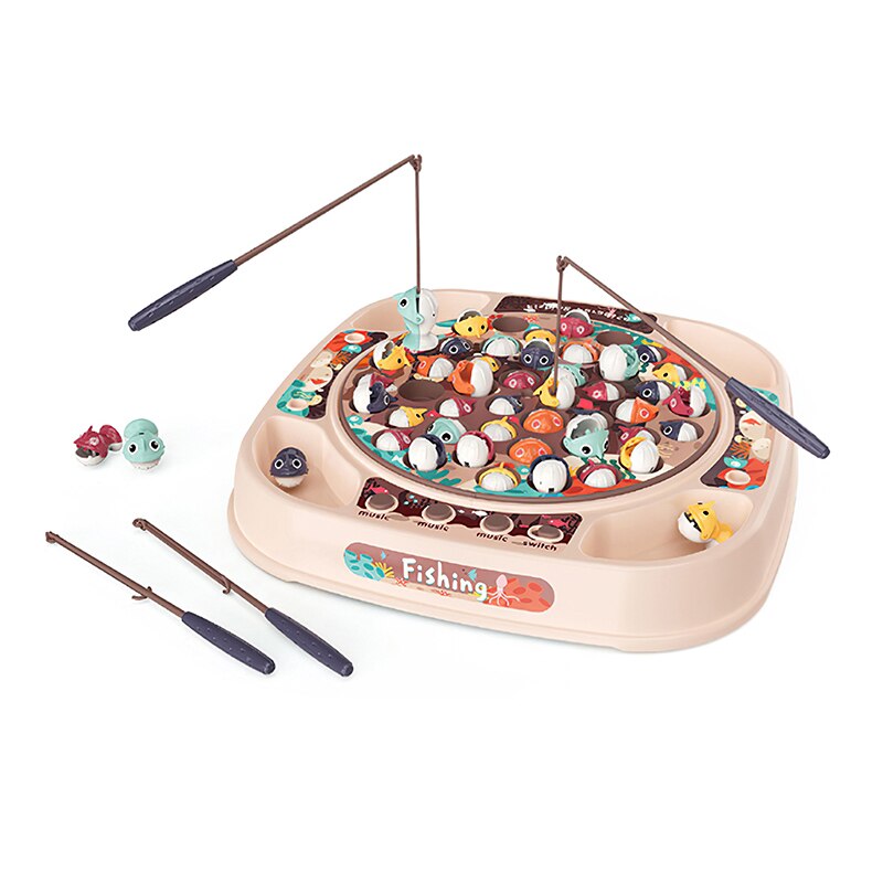 Kinderen Speelgoed Speelhuis Simulatie Baby Vissen Speelgoed Kinderen Elektrische Roterende Muziek Licht Ouder Kind Interactie Voor: pink