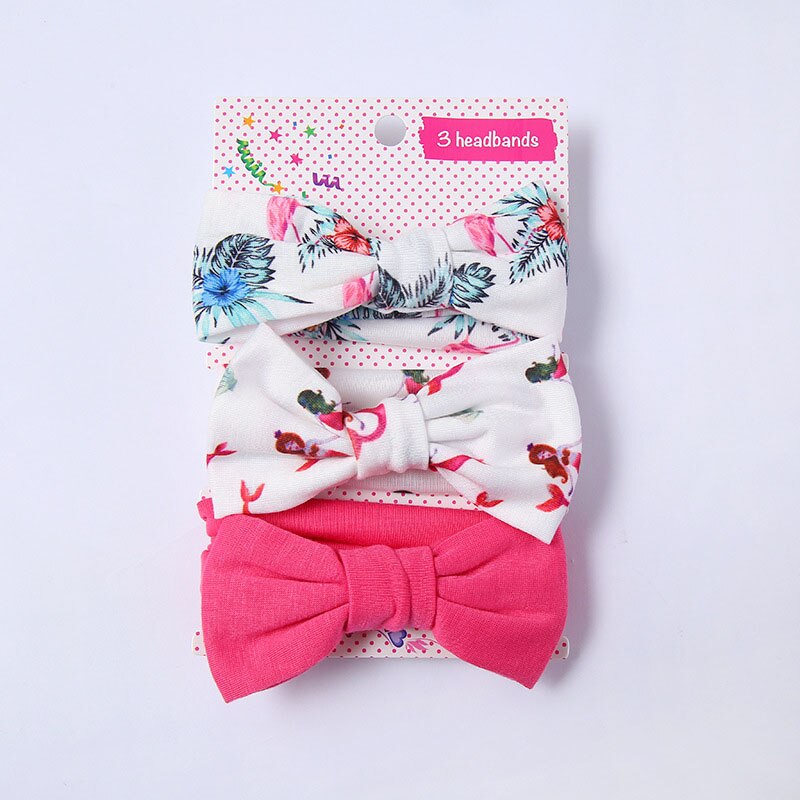 3 Stks/set Bloemen Baby Hoofdband Zachte Katoen Bloemenprint Dot Gedrukt Bows Geknoopt Meisje Hoofdbanden Haar Accessoires Dropshippin