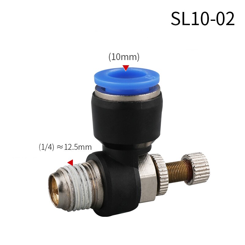 Pneumatic quick connect connector SL 4 6 8 10 12mm M5 "1/8" 1/4 "3/8" 1/2 air speed regulating valve Accelerator valve: SL10-02