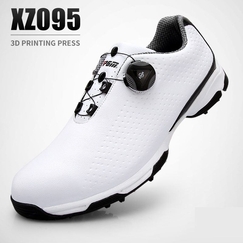 PGM – chaussures de Golf légères et imperméables pour hommes, baskets de Golf à lacets rotatifs, respirantes et antidérapantes: Black / 8