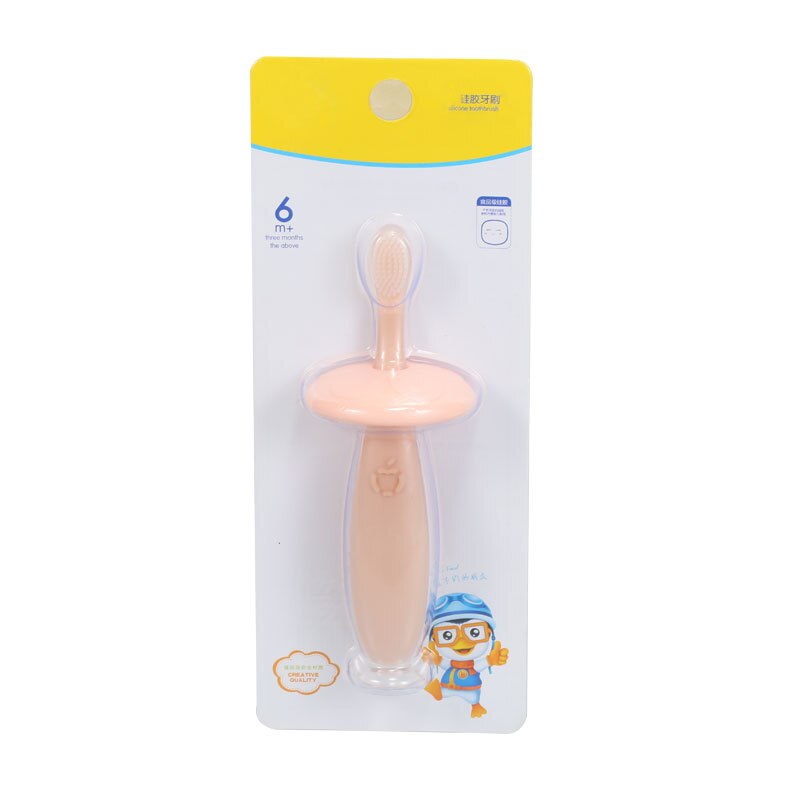 1Pc Kids Soft Silicone Training Tandenborstel Baby Kinderen Dental Oral Care Tooth Brush Tool Baby Kid Tandenborstel Baby items: pink