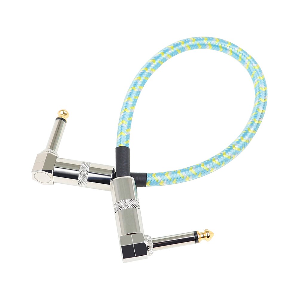 6.5mm Guitar Patch Cables Right Angle 33CM 1/4 Instrument Cables for Guitar Effect Pedals Three Color 3PC Insturment Guitar Bass
