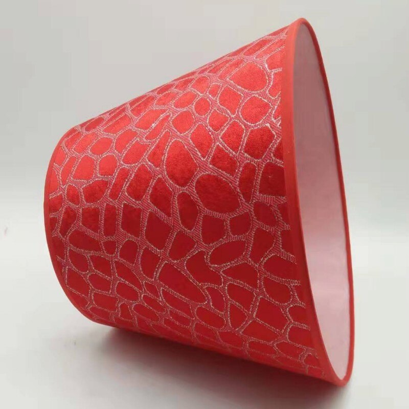 Rød blomst abstrakt mønster stof rund lampeskærm  e27 nordisk lampeskærm til bordlampe moderne gør-det-selv lampeskærm cover til lampe