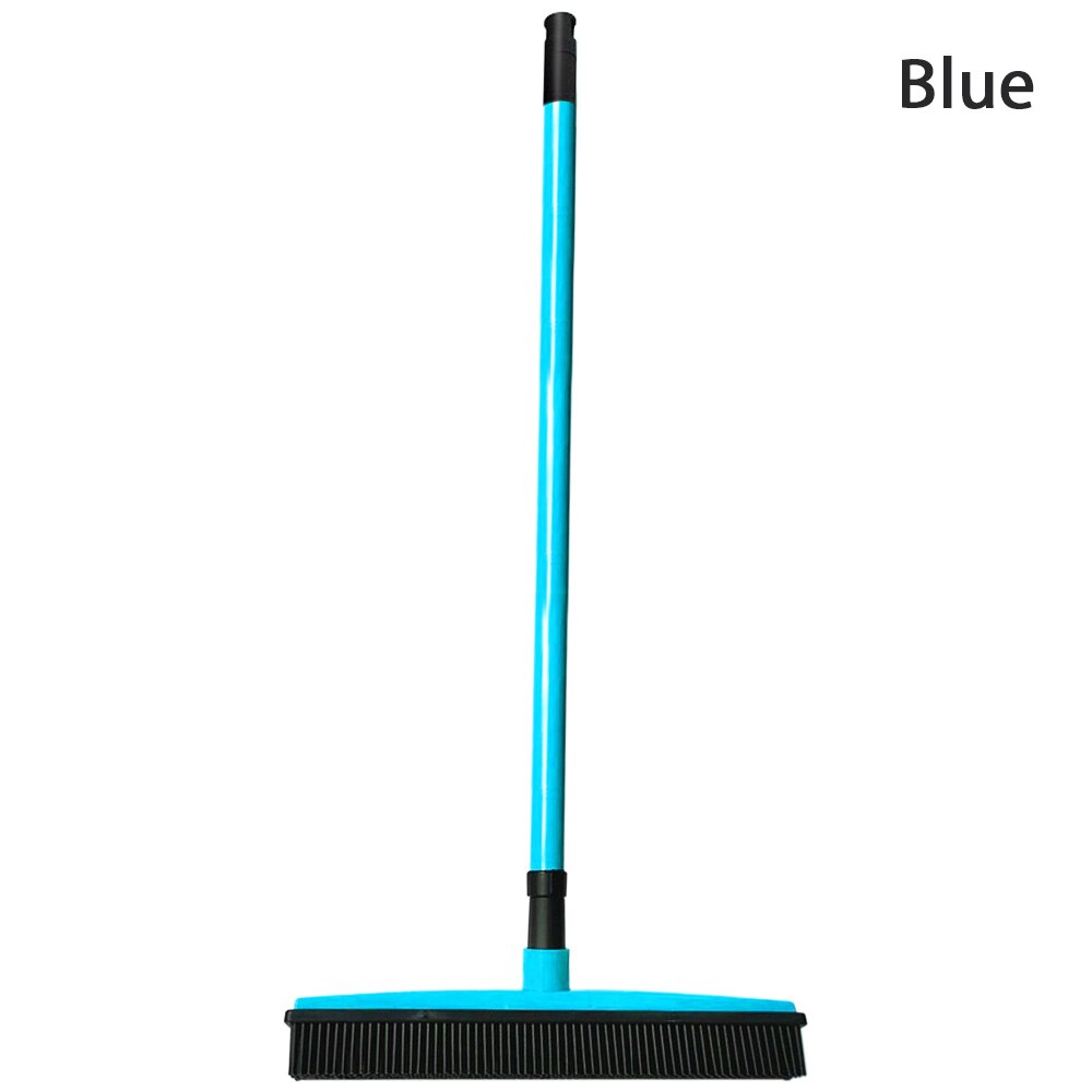 Vassoura de borracha dispositivo de remoção de fiapos de cabelo para animais de estimação cerdas telescópicas magia limpa vassoura rodo de borracha scratch cerdas longo empurrar vassoura: D