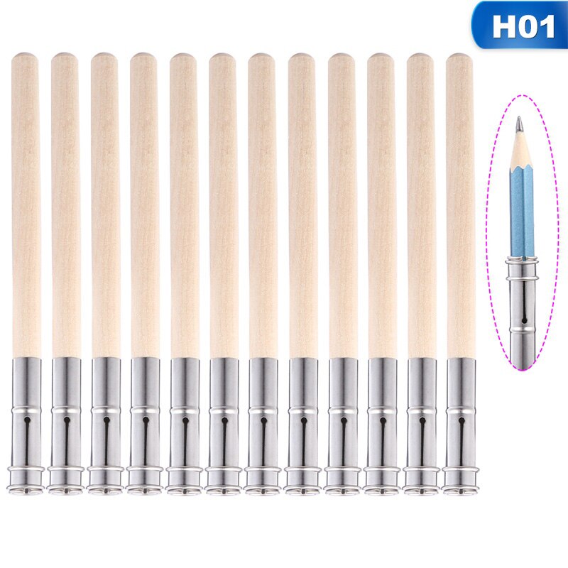 12 Pcs Verstelbare Enkele Hoofd Potlood Extender Houder Schets School Office Schilderen Art Schrijven Tool Voor Schrijven: Default Title