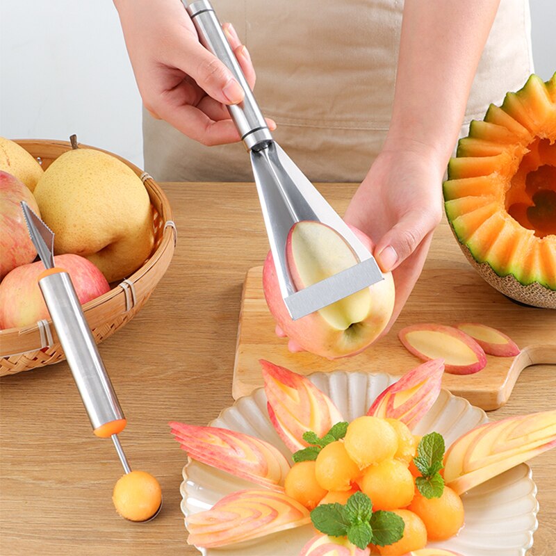 Triangle Fruit Carving Knife Stainless Steel DIY Food Carving Mold for Fruit Platter Artifact Carving Blade Carving Tool