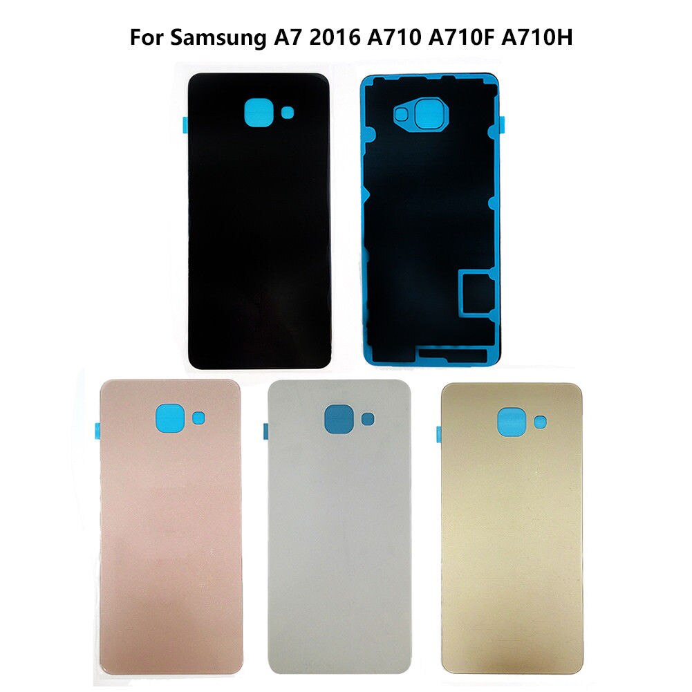 Voltar bateria traseira vidro capa para samsung galaxy (a3 a5 a7 2016) a310 a510 a710 bateria caso habitação adesivo adesivo