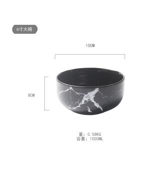 Marmer Patroon Keramische Servies Porselein Plaat Schotel Schotel Kom Cutter Board Servies Set: 4