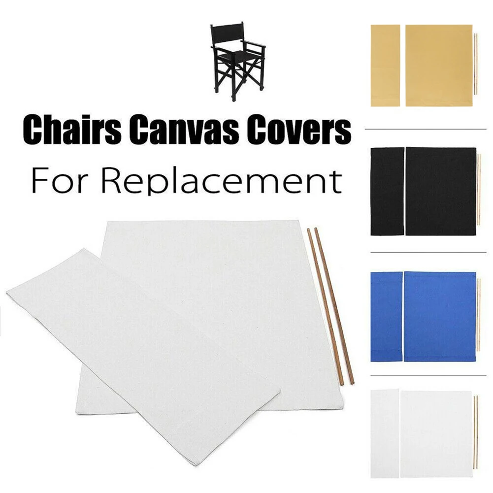 Kit de fundas de asiento de silla lavables, reemplazo de asiento de silla de Director, cubierta de lona, accesorios para sillas de Director con varilla redonda