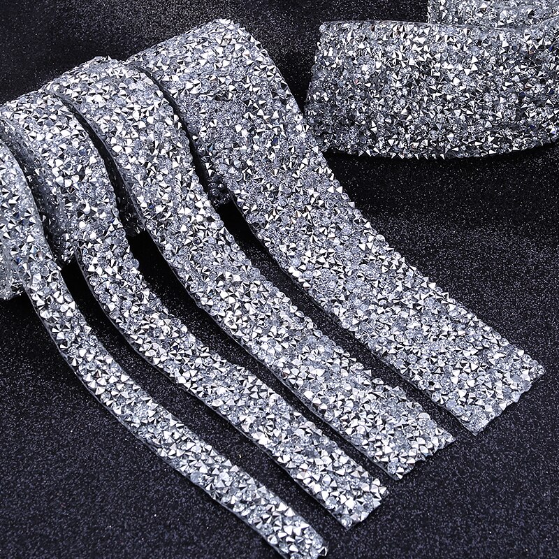 Dżetów wykończenia poprawka 1 stoczni Strass szycia taśmy Rhinestone aplikator wstążka z dżetów żelazko na ubrania akcesoria