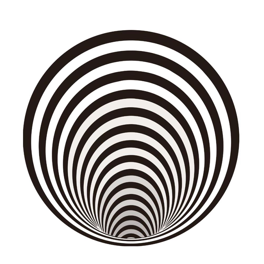 Black And White Spiral Carpet Round Rug Impression Print Bottomless Hole Decor Rugs For Bedrooms Living Room Bedroom