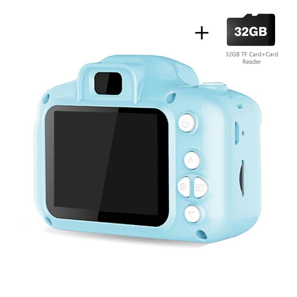 3 Colors Kids Digital H D 1080P Video Camera 2.0 Inch 1300w px Color Display Children Baby: Blue with Card