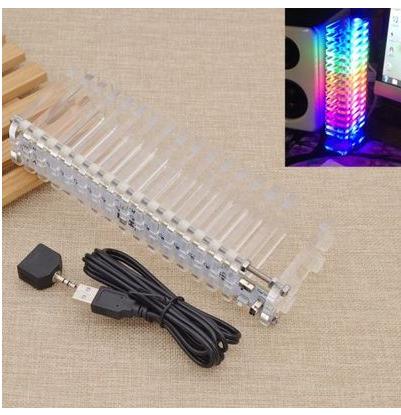 Ghxamp led-tasonäyttö  ks16 musiikkitaajuutta teese-itse sarjat vu torni fantasia kristalli äänipylväs elektroniset tee-se-itse sarjat 1pc: Valmis