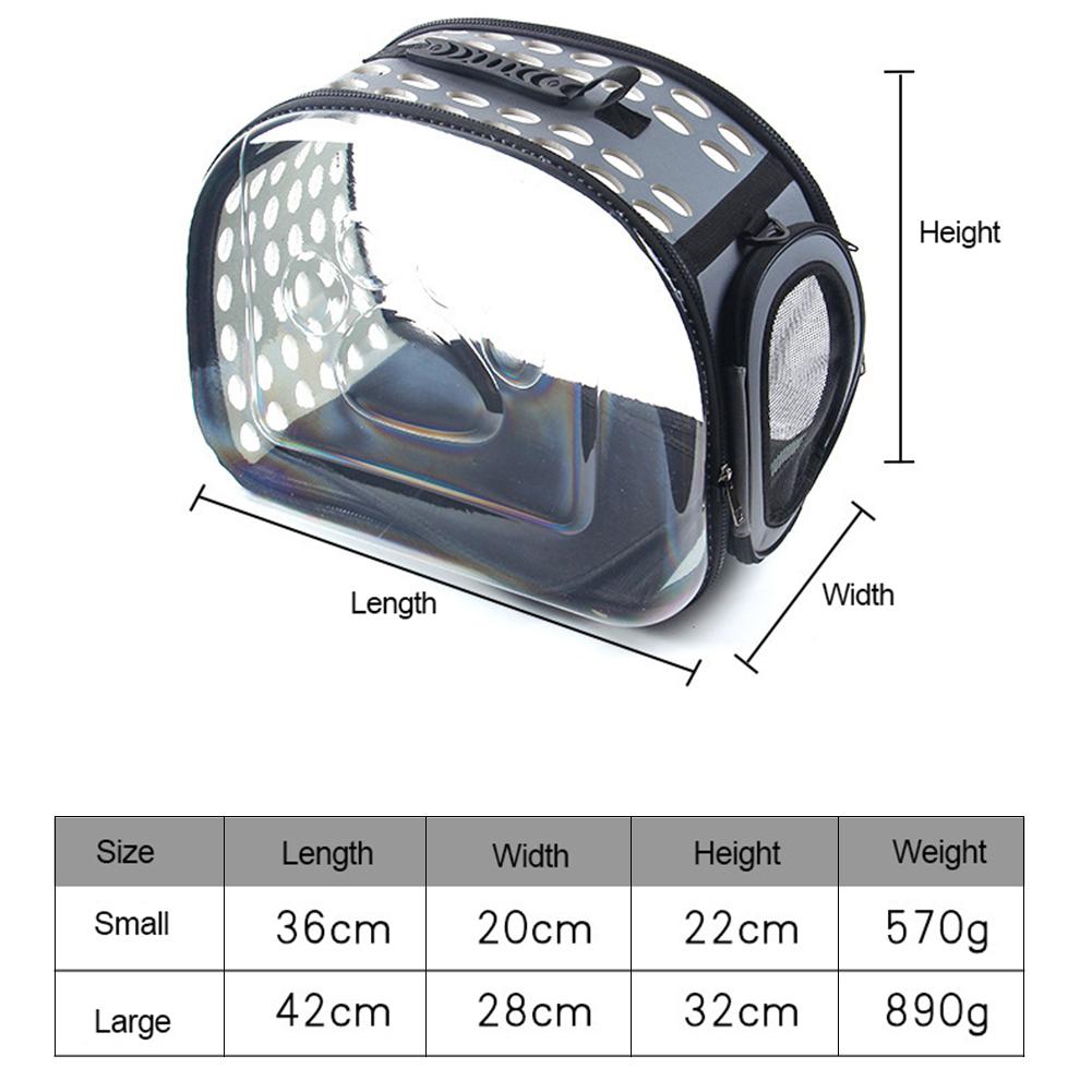 TPFOCUS Portable Transparent Pet Bag Cage with Breathable Holes for Outdoor Cats Dogs Use Footprint Transparent Package