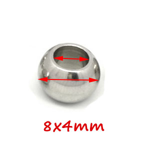100 Stück 2 mm-12 mm 316L Edelstahlperlen Europäische Kugel Metall Großes See Abstandshalter Perlen für Schmuckherstellung Diy Armbinde Halskette: nackt
