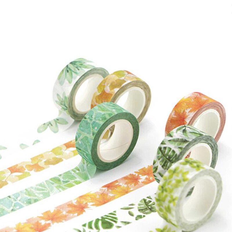 Romantic Floral Paper Washi Tape 15mm*7m Flowers Masking Tapes Decorative Stickers DIY Album Decoration