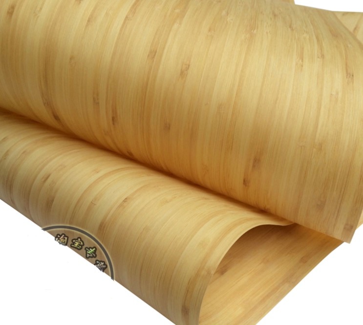 Placage décoratif en placage de bambou en carbone naturel pressé plat, longueur: 2.5 mètres, épaisseur: 0.2mm, largeur: 40cm, 1 pièce