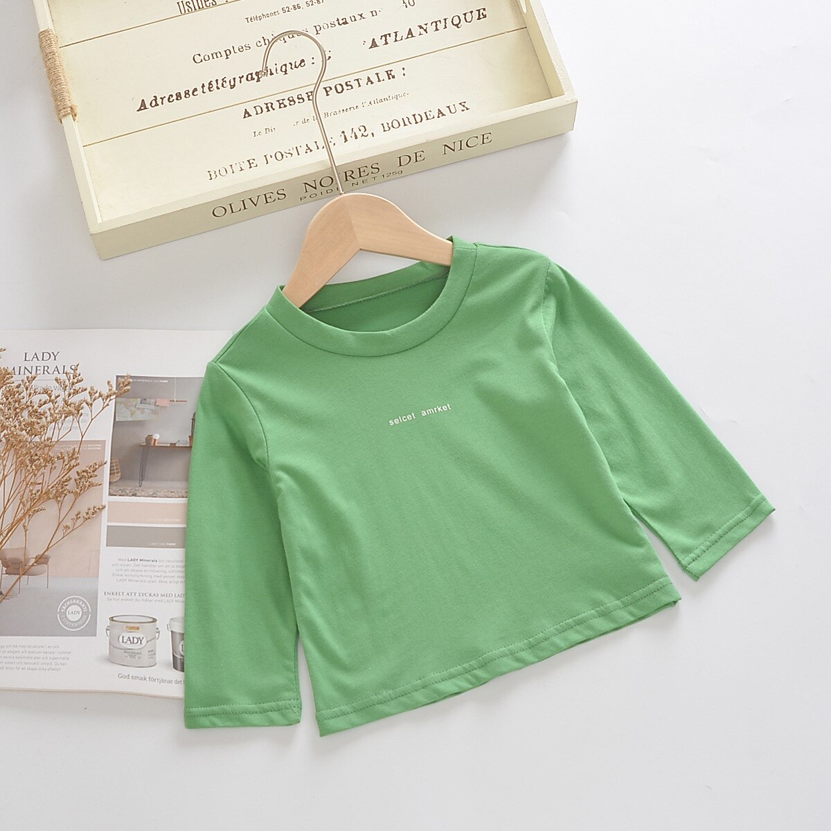Selcet Amrket Gedrukt Baby Kinderen Jongens T-shirt Lange Mouw Lente Katoen Tops T-shirt Kinderen Basic Voorjaar Kleren