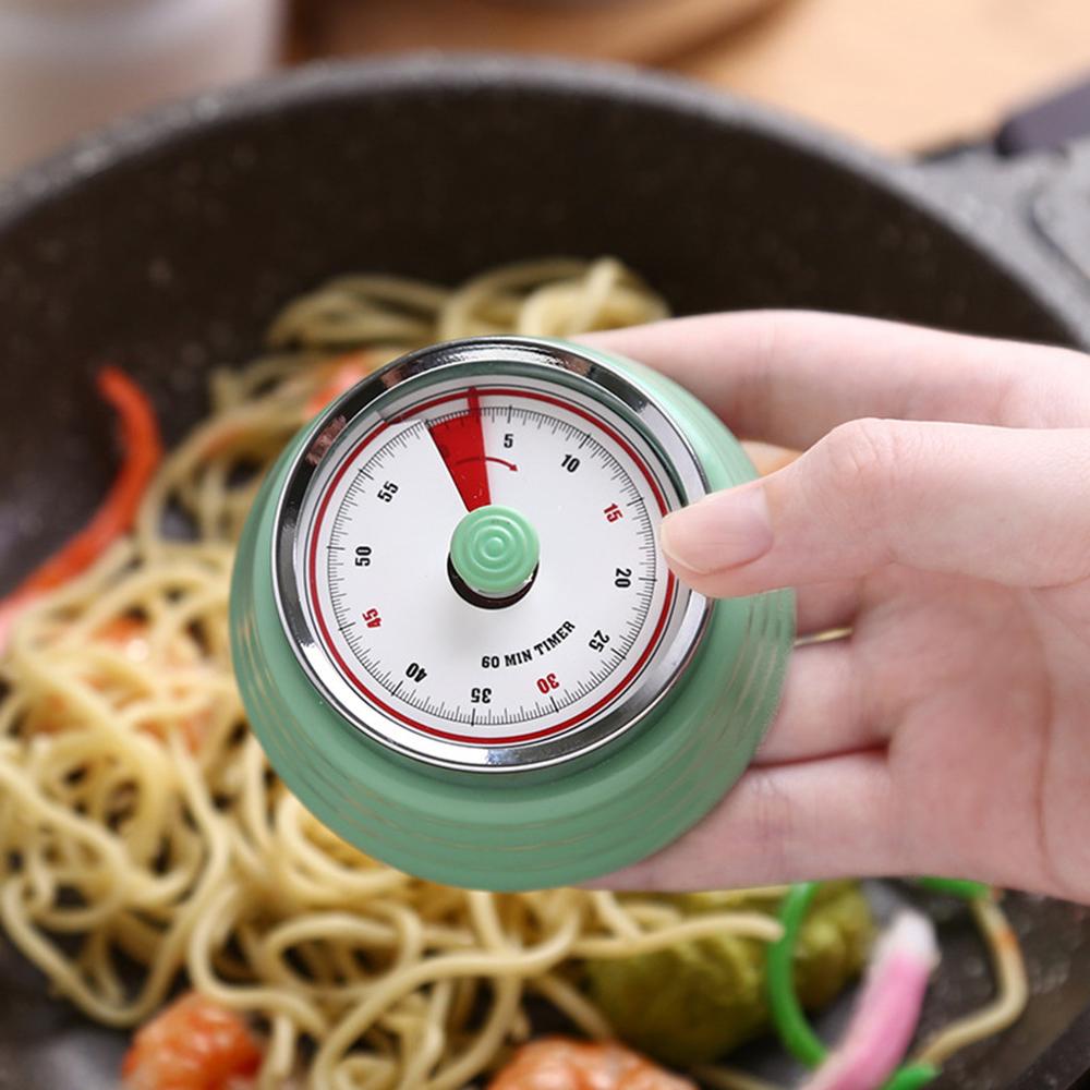 Mechanical Cooking Alarm Counter Clock Baking Reminder Stainless Steel Manual Countdown Round Shape Kitchen timer magnet TDH