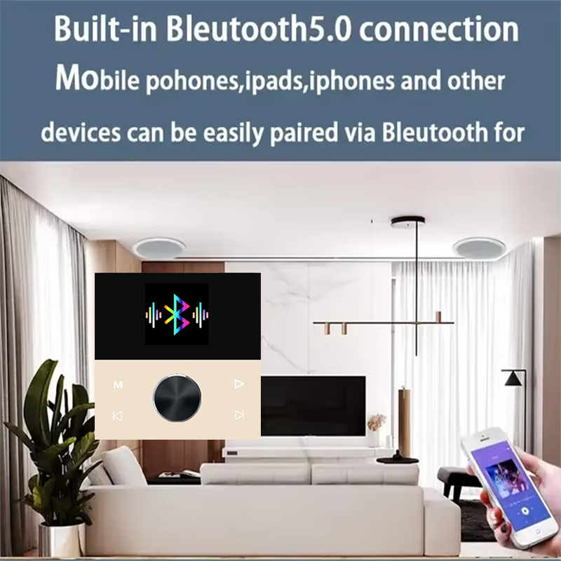 Veggmontert hjemmelydeffektforsterker 86 bluetooth-lydkontrollpanel 2 x 50w/4 x 30w bakgrunnsmusikkspillersystem