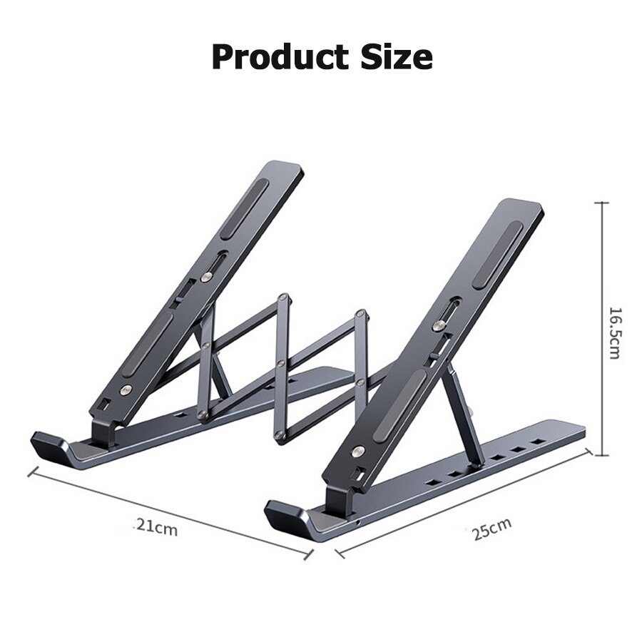 Tragbarer laptopständer aus aluminium, faltbar, notebook-stütze, laptop-basis, macbook pro-halterung, verstellbare halterung, computerzubehör
