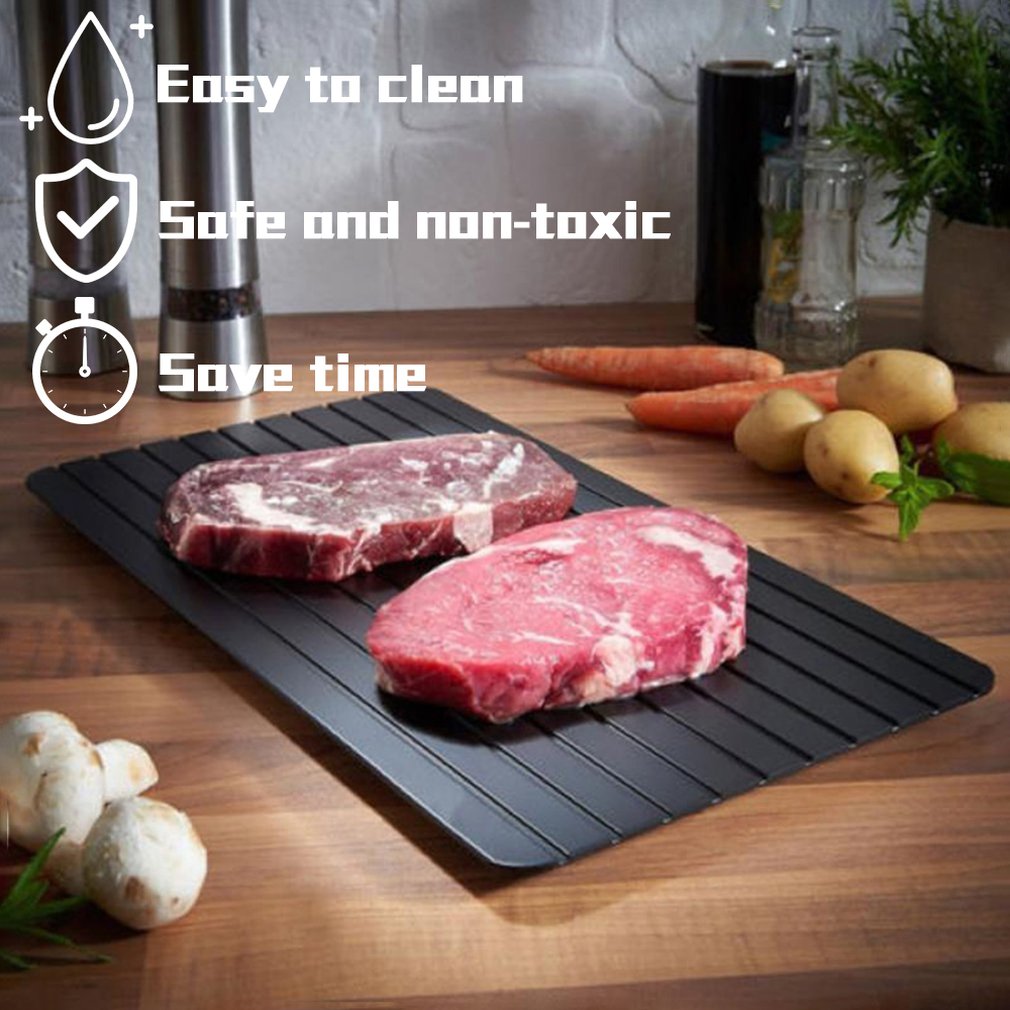 Bandeja descongeladora, bandeja de calentamiento rápido para congelar carne, comida, electricidad, antiadherente, sin químicos, herramienta de seguridad para Cocina