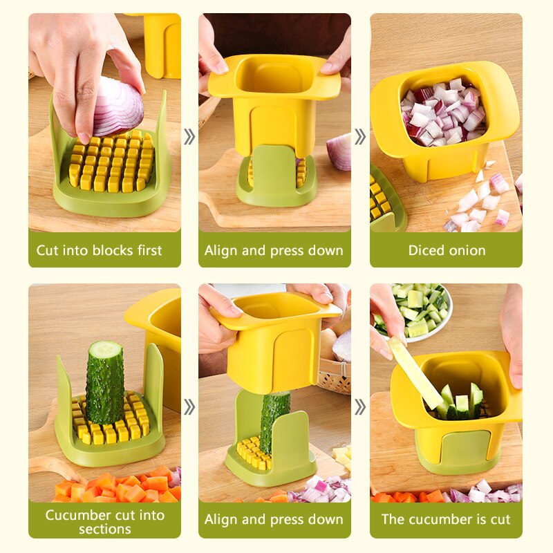 Potato Chip Cutter Onion Diced Carrot Ham Diced Household Cucumber Potato Chip Cutter Gadget Utensils for Kitchen Accessories