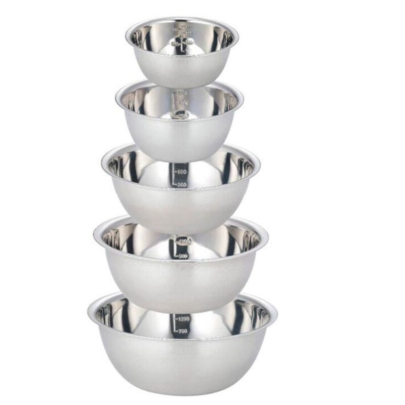 Rvs Mixing Bowls (Set Van 5) non Slip Nestelen Klo... Grandado