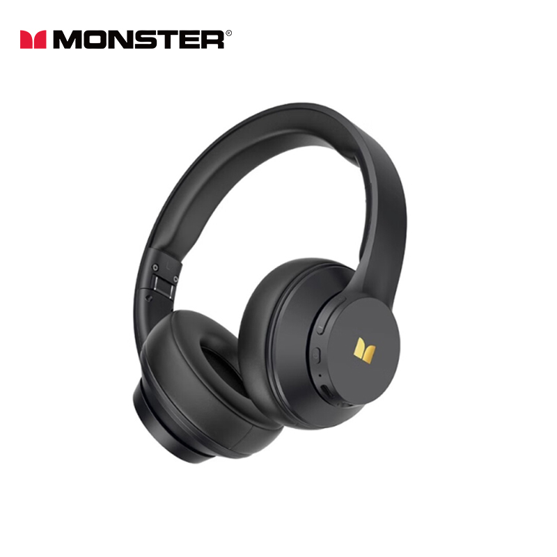 Monster MH22202 Op het hoofd gemonteerde Bluetooth 5.4-oortelefoon HD Oproep Ruisonderdrukking Muziek Gaming-hoofdtelefoon Lange batterijduur: Rood