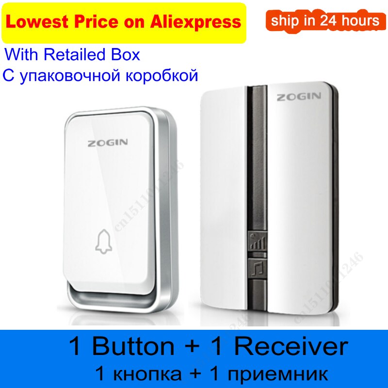Wireless Doorbell Waterproof Self-powered Button Smart Door Bell Sets Home Welcome Outdoor House Chimes Receiver: 1 Button 1 Receiver / UK plug