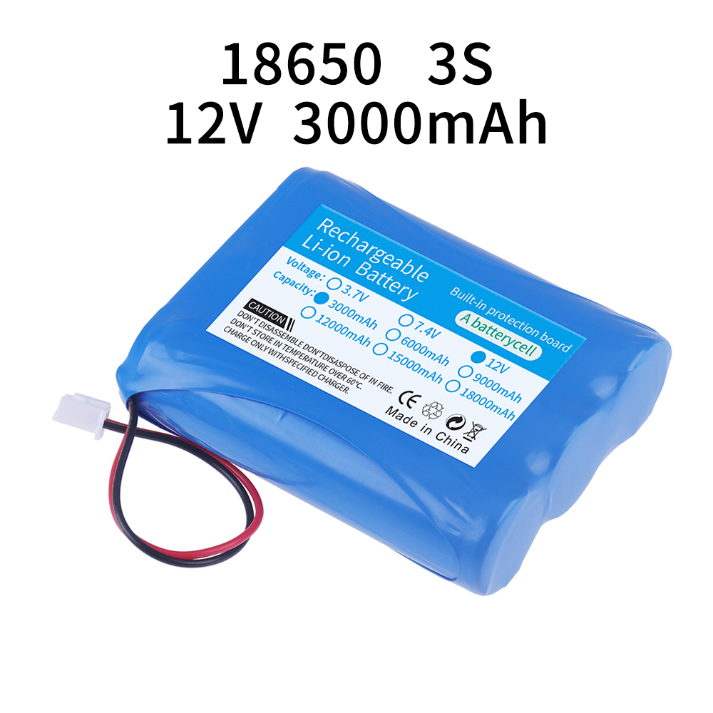 3.7V 7.4V 11.1V 12V 18650 8000mAh with wires Lithium ion rechargeable battery with PCB for Bluetooth Speaker Solar headlights: Lavender